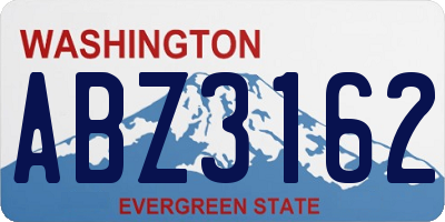 WA license plate ABZ3162