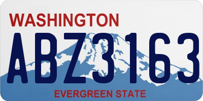 WA license plate ABZ3163