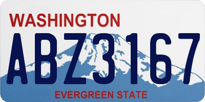 WA license plate ABZ3167