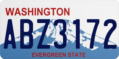 WA license plate ABZ3172