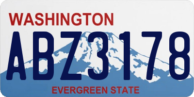WA license plate ABZ3178