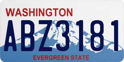 WA license plate ABZ3181