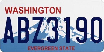 WA license plate ABZ3190