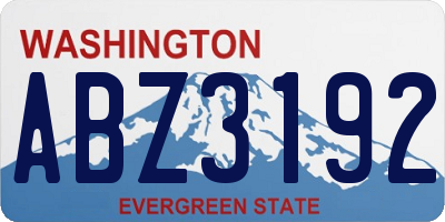 WA license plate ABZ3192