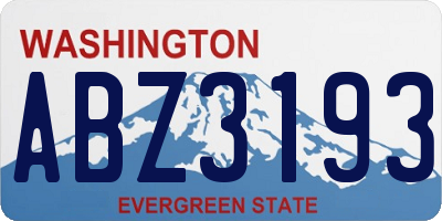 WA license plate ABZ3193