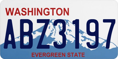 WA license plate ABZ3197
