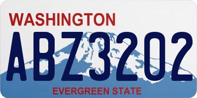 WA license plate ABZ3202