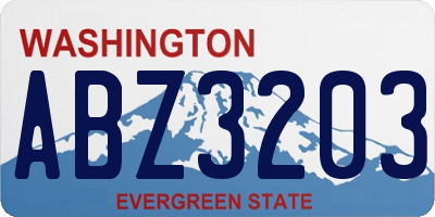 WA license plate ABZ3203