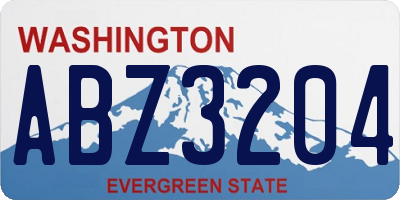 WA license plate ABZ3204