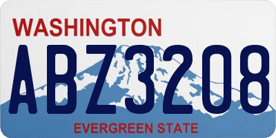 WA license plate ABZ3208