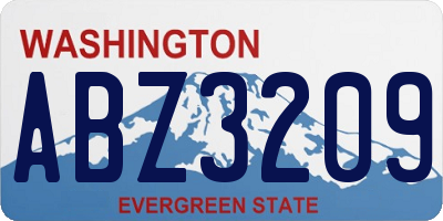 WA license plate ABZ3209
