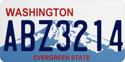 WA license plate ABZ3214