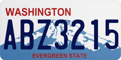 WA license plate ABZ3215