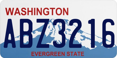 WA license plate ABZ3216