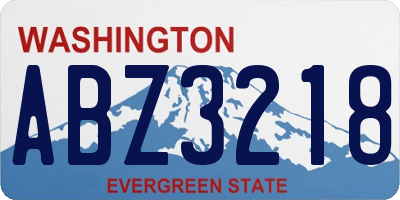 WA license plate ABZ3218