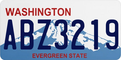 WA license plate ABZ3219