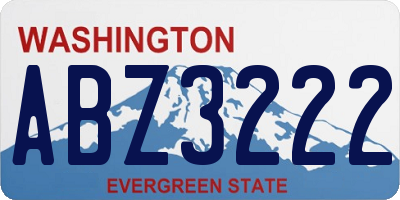 WA license plate ABZ3222