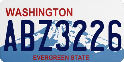 WA license plate ABZ3226