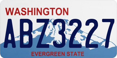 WA license plate ABZ3227