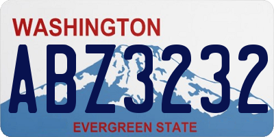 WA license plate ABZ3232
