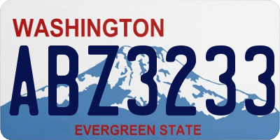 WA license plate ABZ3233