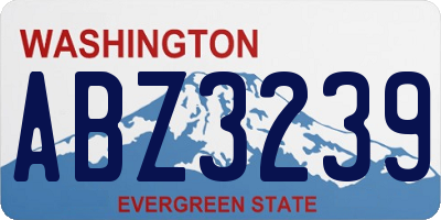 WA license plate ABZ3239