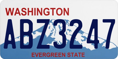 WA license plate ABZ3247