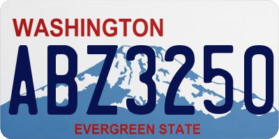 WA license plate ABZ3250