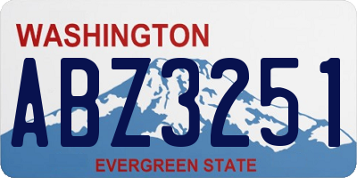 WA license plate ABZ3251
