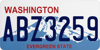 WA license plate ABZ3259