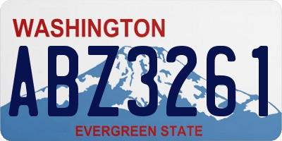 WA license plate ABZ3261