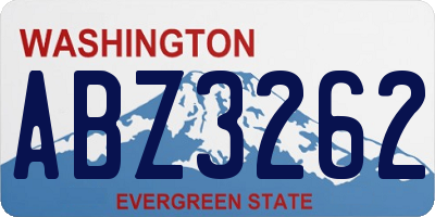 WA license plate ABZ3262