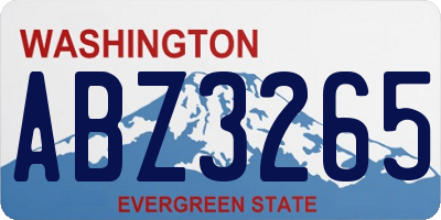 WA license plate ABZ3265
