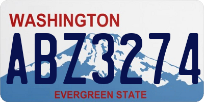WA license plate ABZ3274