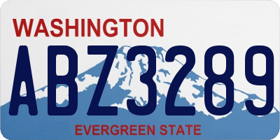 WA license plate ABZ3289