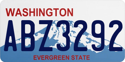 WA license plate ABZ3292