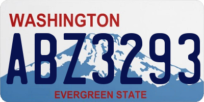 WA license plate ABZ3293