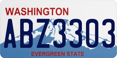WA license plate ABZ3303