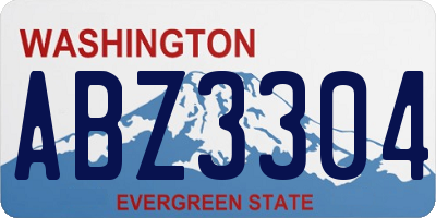WA license plate ABZ3304