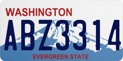 WA license plate ABZ3314
