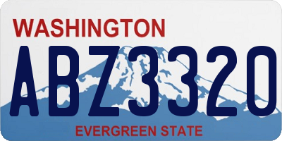 WA license plate ABZ3320