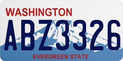WA license plate ABZ3326