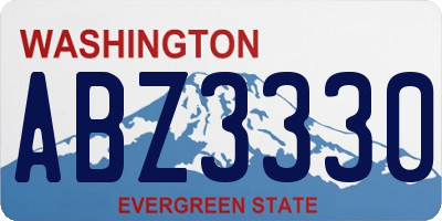WA license plate ABZ3330