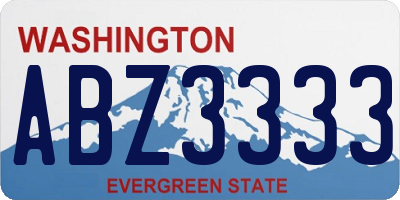 WA license plate ABZ3333
