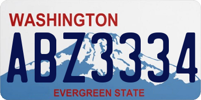 WA license plate ABZ3334