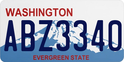 WA license plate ABZ3340