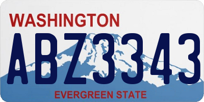 WA license plate ABZ3343