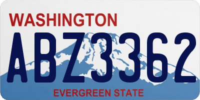 WA license plate ABZ3362