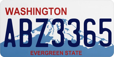 WA license plate ABZ3365