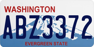 WA license plate ABZ3372